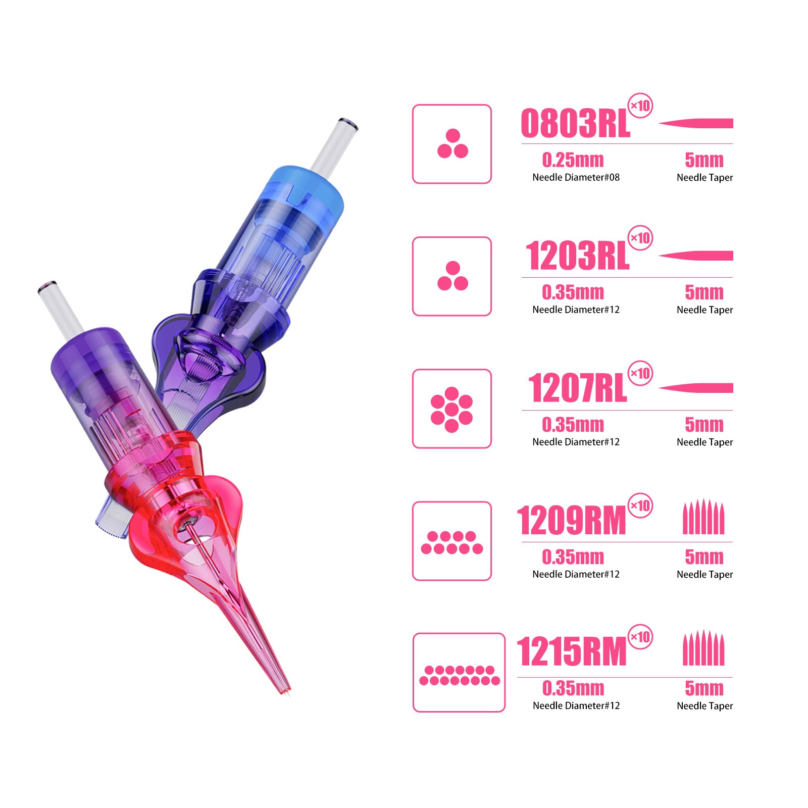 FAVIAMO HEARTIST MIXED TATTOO CARTRIDGE NEEDLE SET