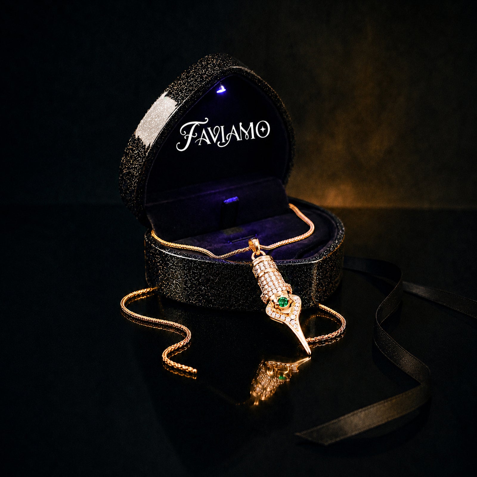FAVIAMO NECKLACE | HANDCRAFTED 24K GOLD PLATED WITH SPARKLING ZIRCON