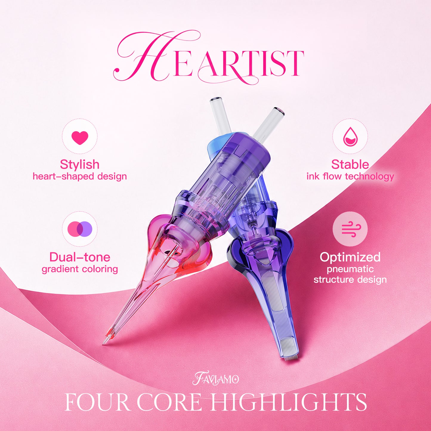 FAVIAMO HEARTIST | PRECISION TATTOO CARTRIDGE NEEDLES FOR WOMEN ARTISTS