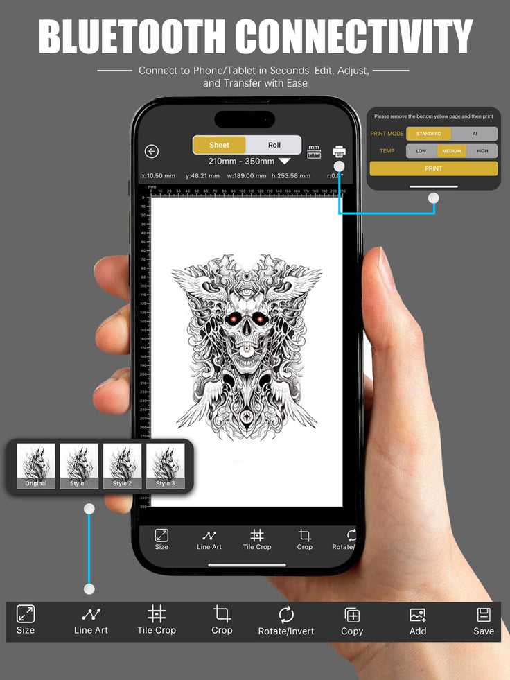 DRAGONHAWK A4 | WIRELESS TATTOO STENCIL PRINTER